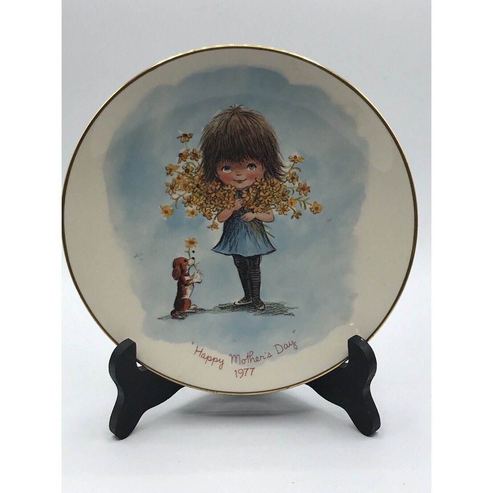 MOPPETS GORHAM FINE‎ CHINA 5TH OF LIMITED EDITION MOTHER'S DAY PLATE 1977 8 1/2"